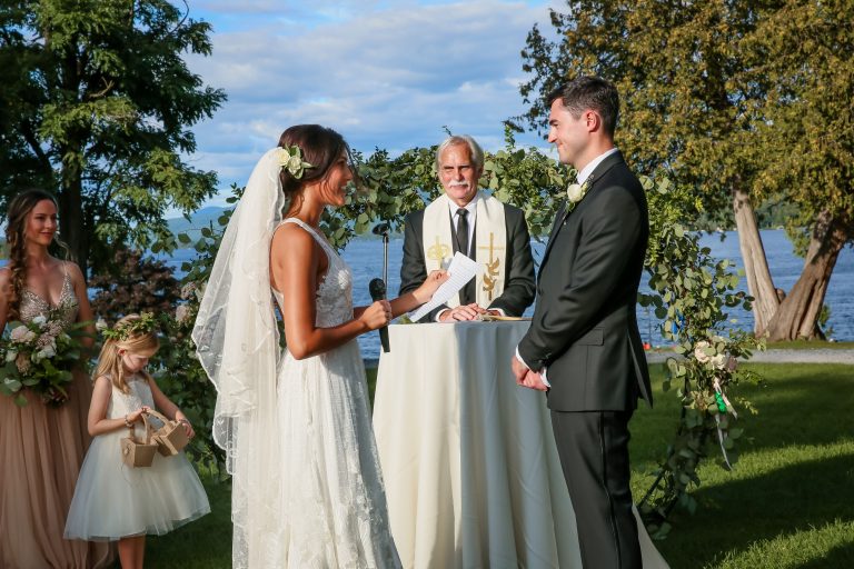 Bride and Groom exchanging vows during ceremony