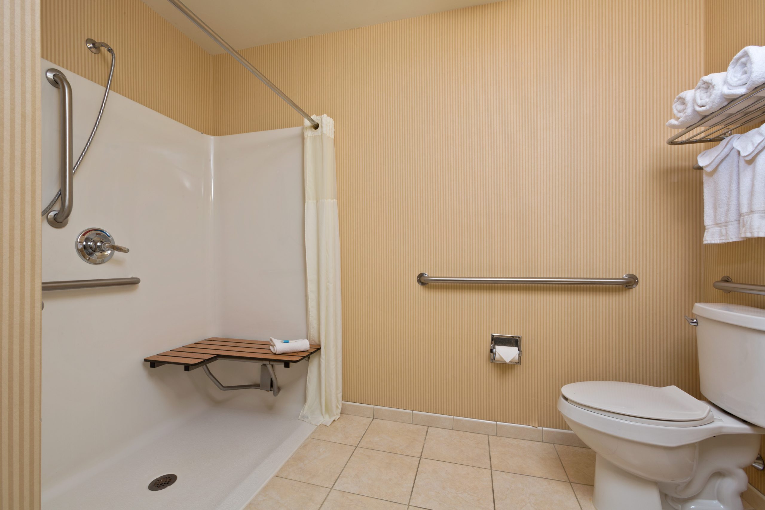 Grand Hotel Handicap Bathroom with accessible seated shower