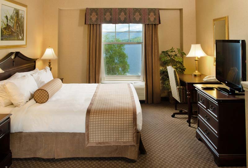 King Bed Lake George Hotel Room