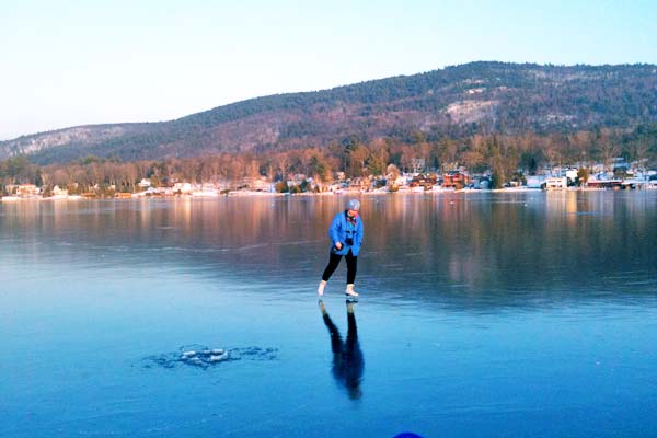 Ice Skating on Lake George