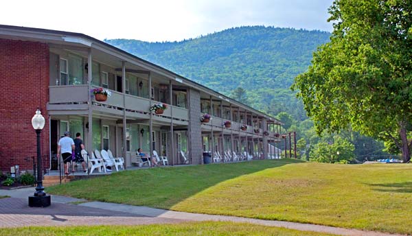 View of the Standard West Motel rooms that overlook Lake George