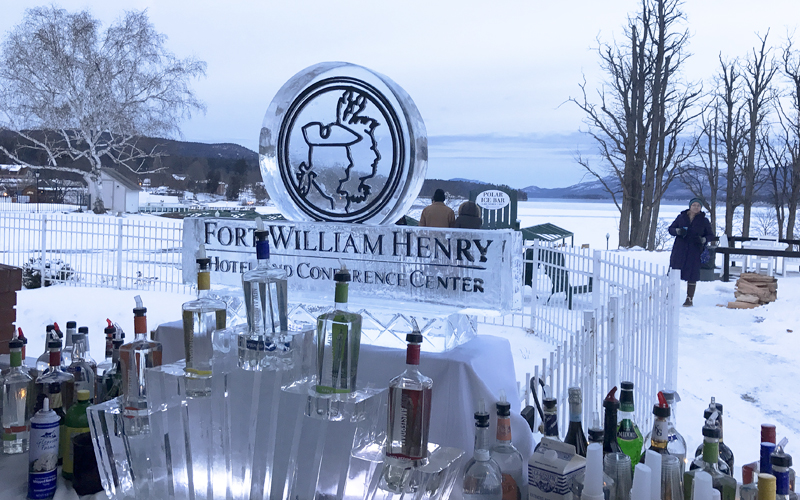 Fort William Henry Ice Bar 2017 at twilight