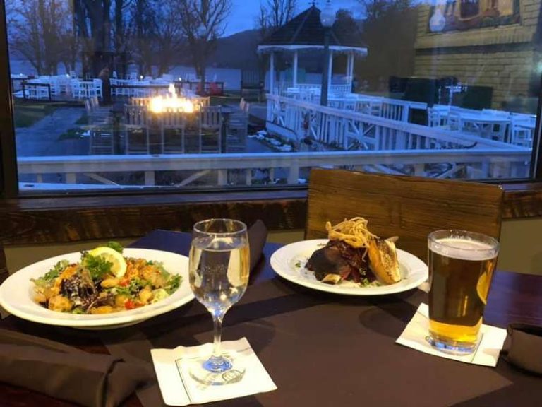 Food and drinks on table