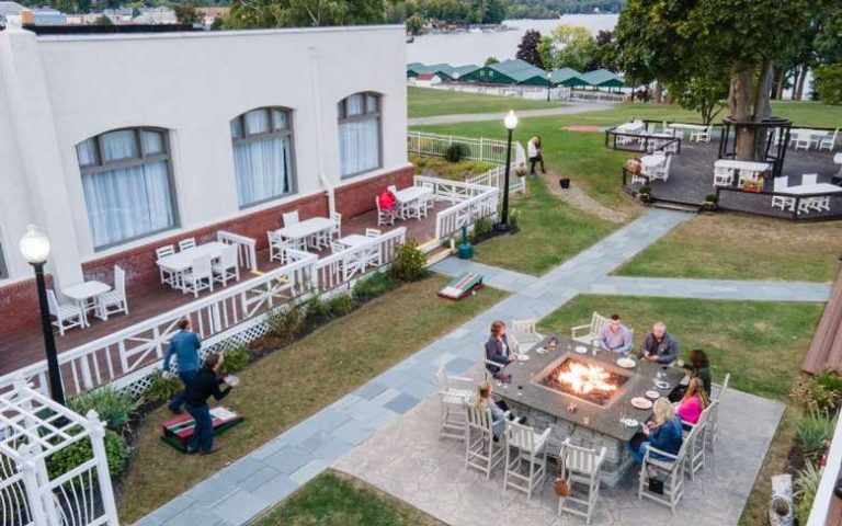 Overhead view of courtyard