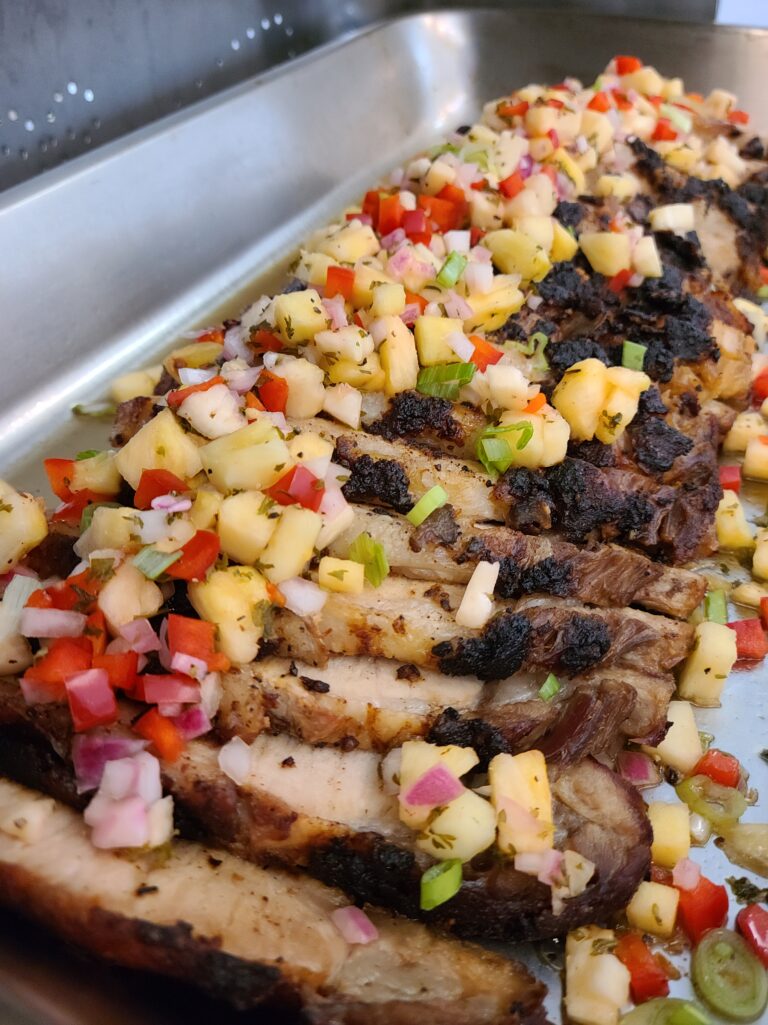 Dinner Buffet BBQ Night Pork Loin w Pineapple Salsa